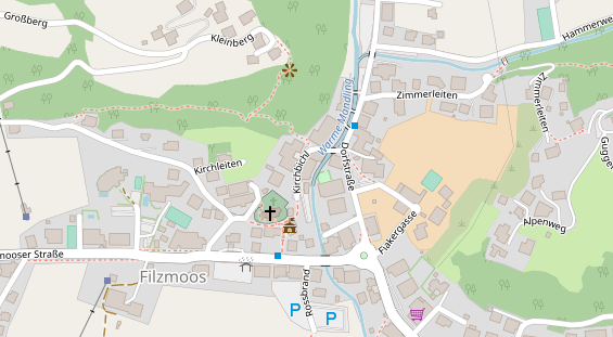 Wanderhotel auf Satellitenbild