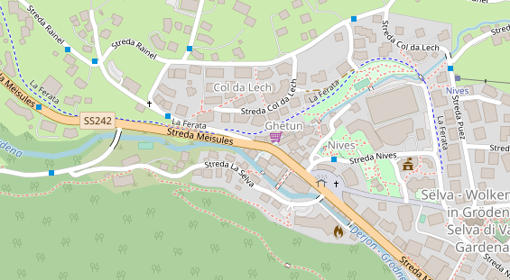 Wanderhotel auf Satellitenbild