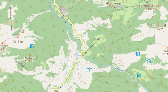 Wanderhotel auf Karte