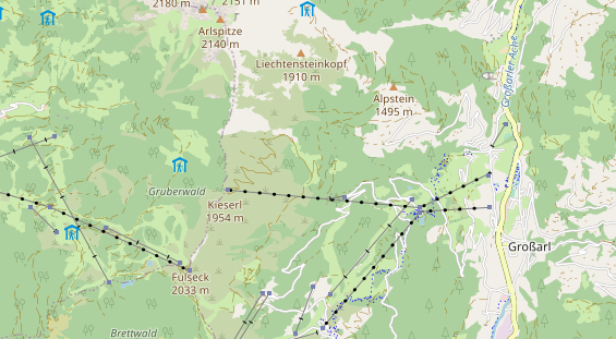 Wanderhotel auf Karte