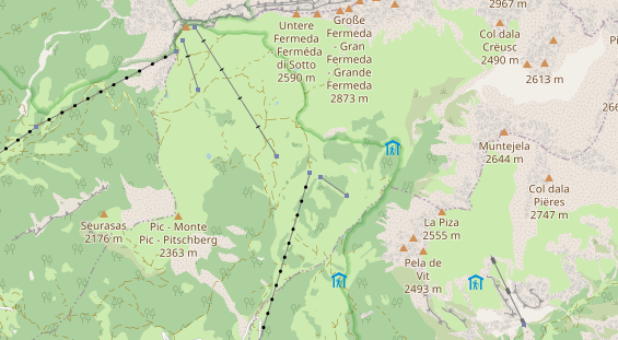 Wanderhotel auf Karte