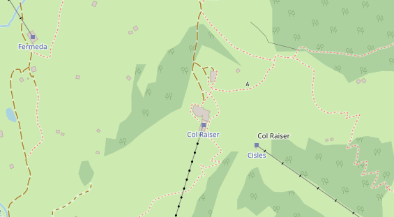Wanderhotel auf Satellitenbild
