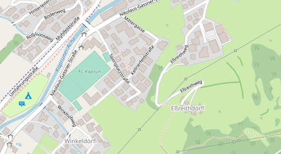 Wanderhotel auf Satellitenbild