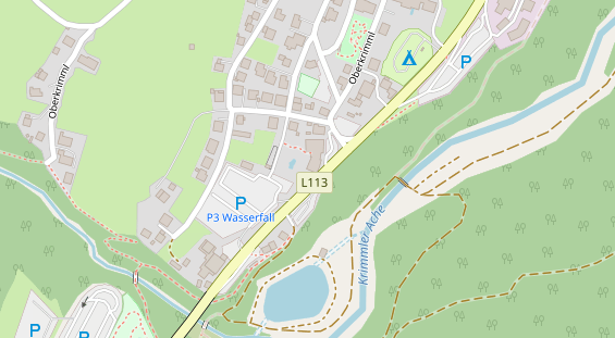 Wanderhotel auf Satellitenbild