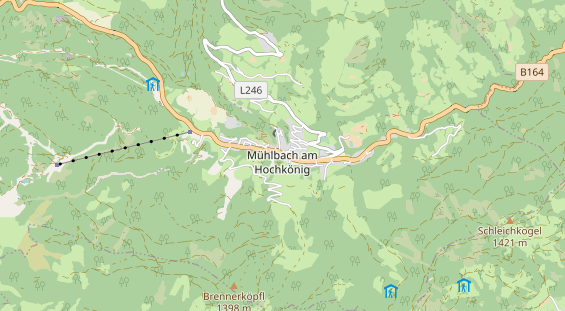 Wanderhotel auf Karte