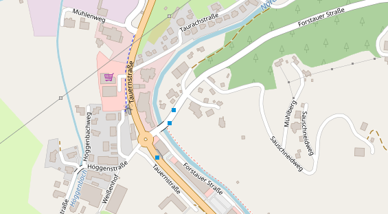 Wanderhotel auf Satellitenbild