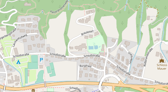 Wanderhotel auf Satellitenbild