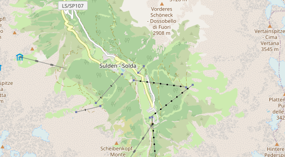 Wanderhotel auf Karte