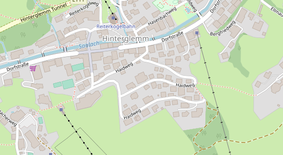 Wanderhotel auf Satellitenbild