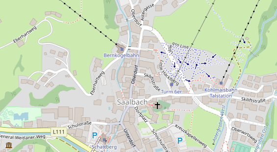 Wanderhotel auf Satellitenbild