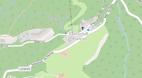 Wanderhotel auf Satellitenbild