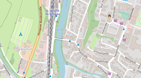 Wanderhotel auf Satellitenbild