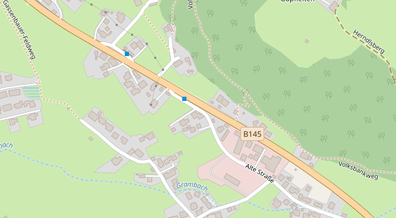 Wanderhotel auf Satellitenbild