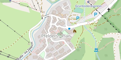 Wanderhotel auf Satellitenbild