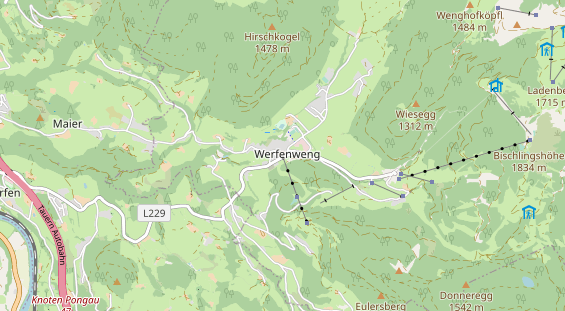 Wanderhotel auf Karte