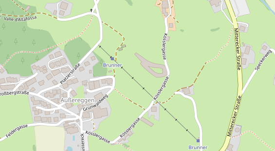 Wanderhotel auf Satellitenbild