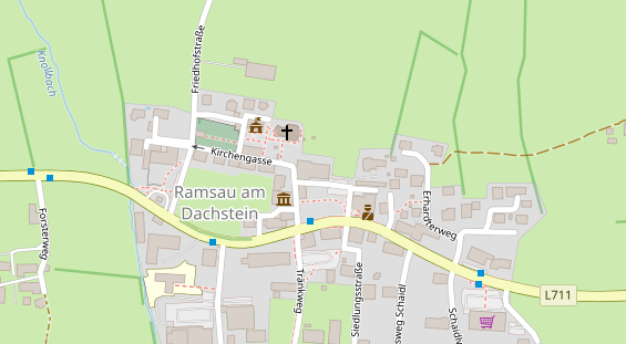 Wanderhotel auf Satellitenbild