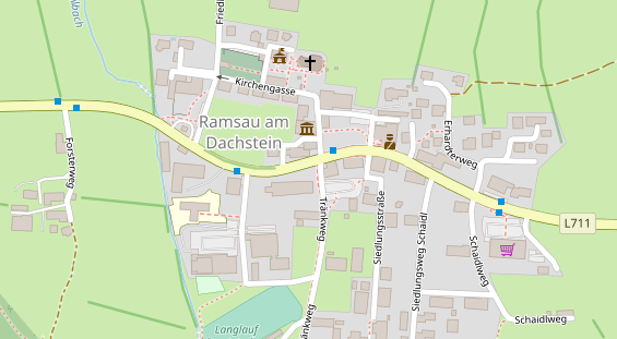 Wanderhotel auf Satellitenbild