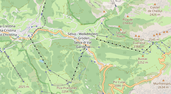 Wanderhotel auf Karte