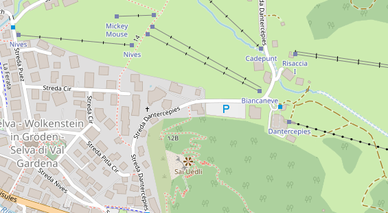 Wanderhotel auf Satellitenbild