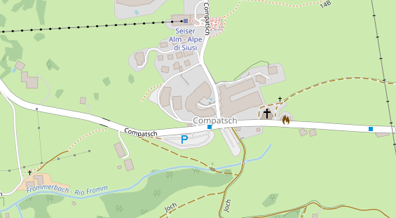 Wanderhotel auf Satellitenbild