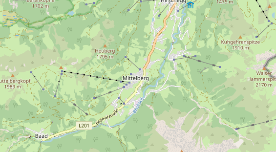 Wanderhotel auf Karte