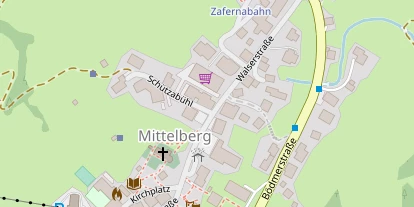 Wanderhotel auf Satellitenbild