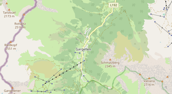 Wanderhotel auf Karte
