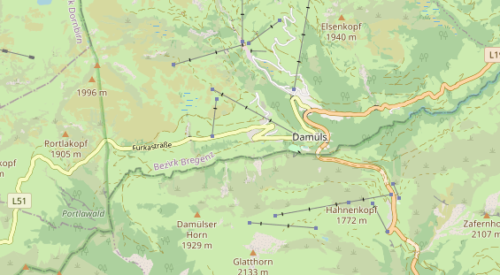 Wanderhotel auf Karte