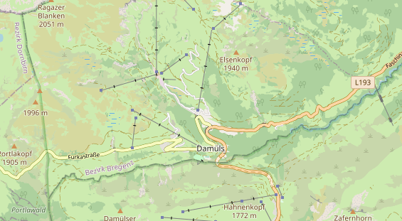 Wanderhotel auf Karte