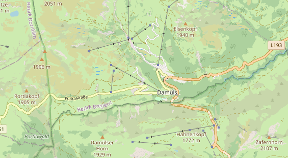 Wanderhotel auf Karte