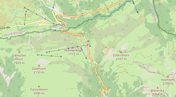 Wanderhotel auf Karte