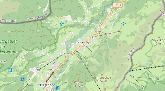 Wanderhotel auf Karte