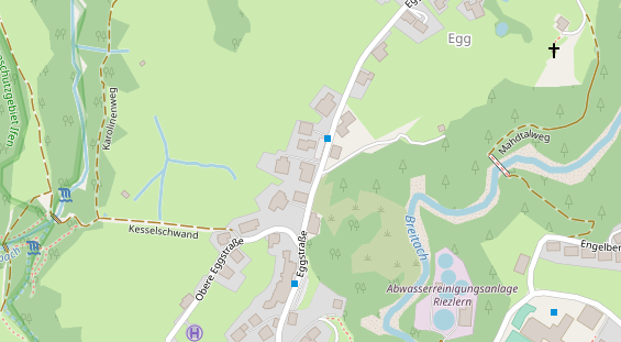 Wanderhotel auf Satellitenbild