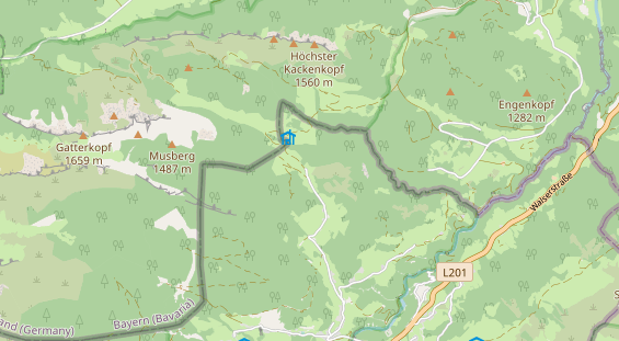 Wanderhotel auf Karte