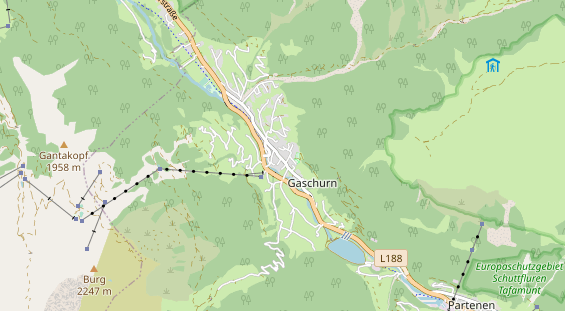 Wanderhotel auf Karte