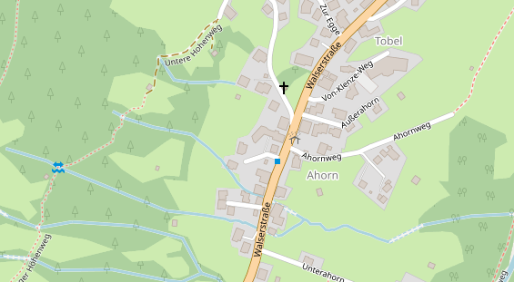 Wanderhotel auf Satellitenbild