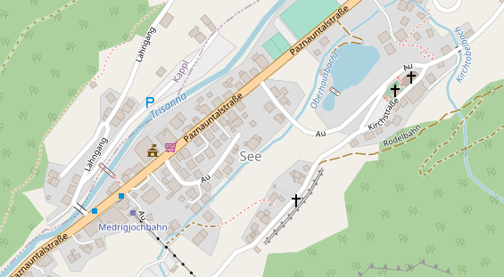 Wanderhotel auf Satellitenbild