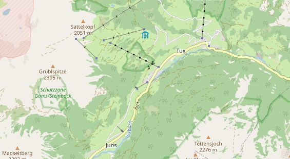 Wanderhotel auf Karte