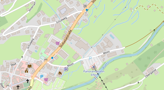 Wanderhotel auf Satellitenbild