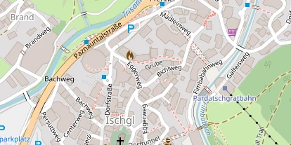 Wanderhotel auf Satellitenbild