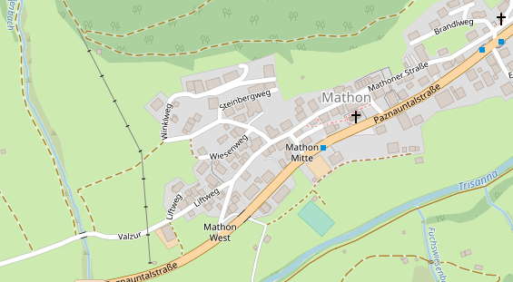 Wanderhotel auf Satellitenbild