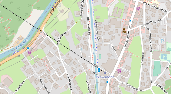 Wanderhotel auf Satellitenbild