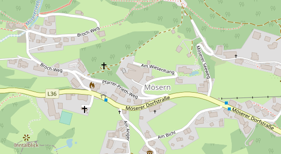 Wanderhotel auf Satellitenbild