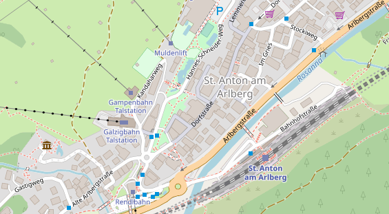 Wanderhotel auf Satellitenbild