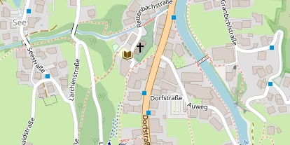 Wanderhotel auf Satellitenbild