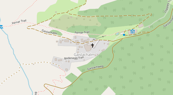 Wanderhotel auf Satellitenbild