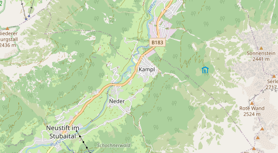 Wanderhotel auf Karte