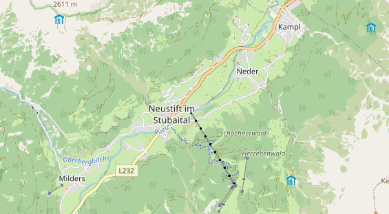 Wanderhotel auf Karte