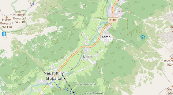 Wanderhotel auf Karte
